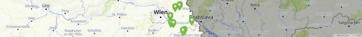 Kartenansicht für Apotheken-Notdienste in der Nähe von Eckartsau (Gänserndorf, Niederösterreich)